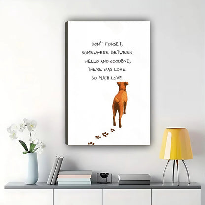 So Much Love – Pet Memorial Minimalist Text Wall Art on Natural Wood Canvas | W2000