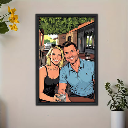 Luxury Custom Portrait from Photo - Personalized Comic & Cartoon Style Wall Art for Individuals, Couples & Families - Timeless Keepsake on Canvas