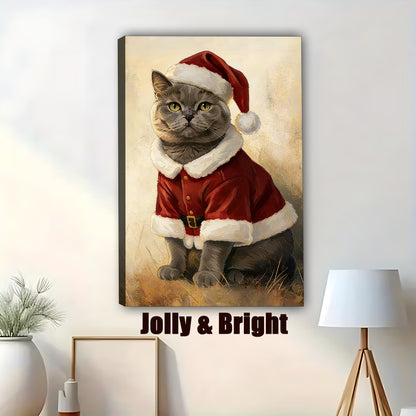 Custom Christmas Cat Portrait - Personalized Holiday Pet Artwork & Cat Lover Gift