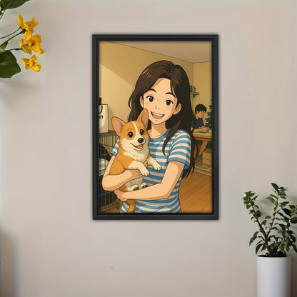 Luxury Custom Black and White Caricature Portrait - Personalized Timeless Gift for Individuals, Couples &amp; Families - Hand-Drawn Style Canvas