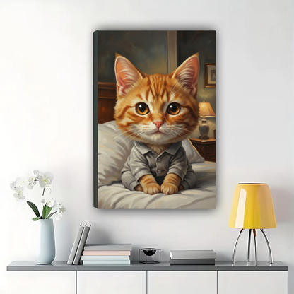 Orange Tabby Cat Portrait - Classic Pet Wall Art| W1018