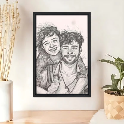 Personalized Black and White Sketch Portrait – A Meaningful Gift from Photo