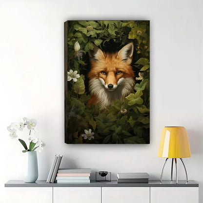 Fox in Botanical Garden Wall Art - Nature Wildlife Print| W1040