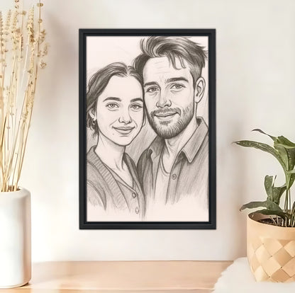 Personalized Black and White Sketch Portrait – A Meaningful Gift from Photo