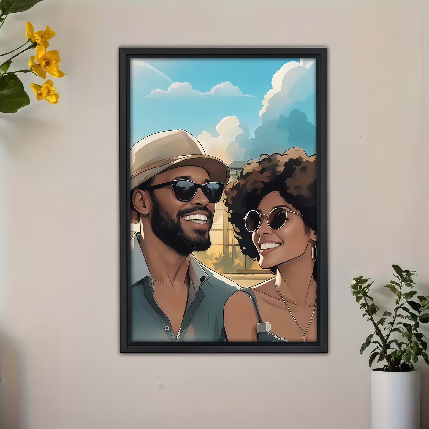 Luxury Custom Portrait from Photo - Personalized Comic & Cartoon Style Wall Art for Individuals, Couples & Families - Timeless Keepsake on Canvas