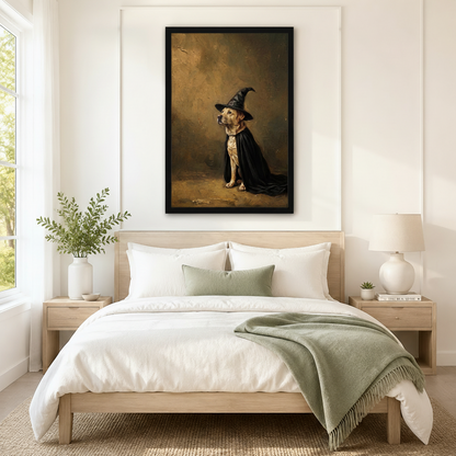 Labrador Witch Hat Black Cape Portrait Canvas Print w6080