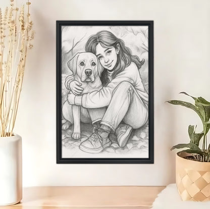 Personalized Black and White Sketch Portrait – A Meaningful Gift from Photo
