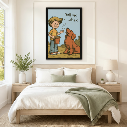 Tell Me When Boy Dog Retro Comic Canvas Art w6077
