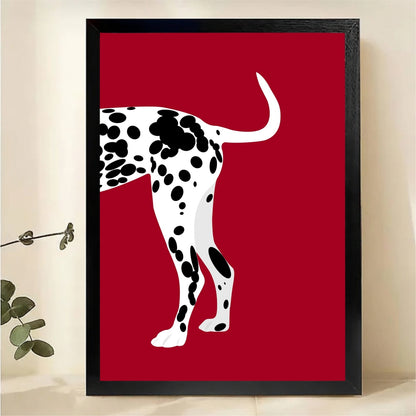 Dalmatian Dog Wall Art - Bold Red Modern Pet Print|W1208