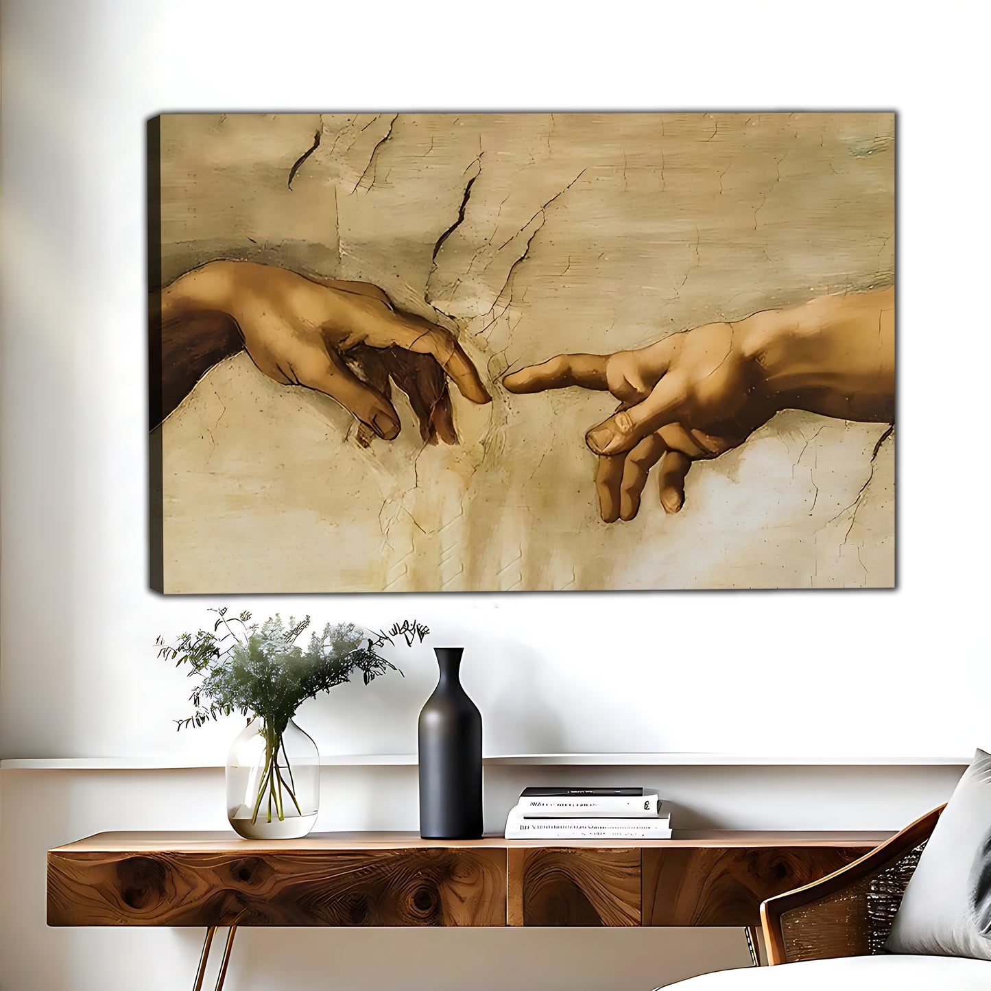 W443 Natural Wood Grain Canvas Decorative Painting – High-Quality Abstract Art | Ideal for Living Rooms and Offices