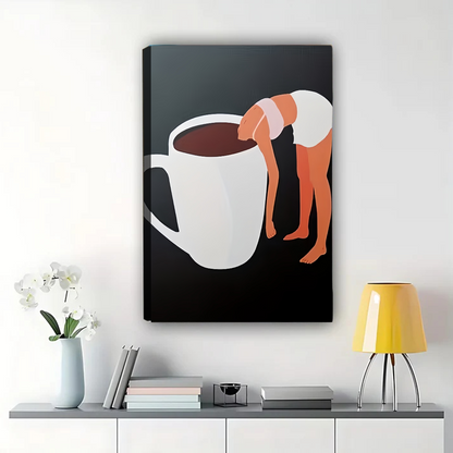 Coffee Lover Wall Art - Modern Minimalist Abstract Print|W1275