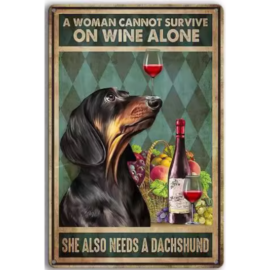 8x12 Funny Dog Metal Sign – Vintage Tin Wall Art for Pet Lovers & Homes | Tin & Time Co. #1029