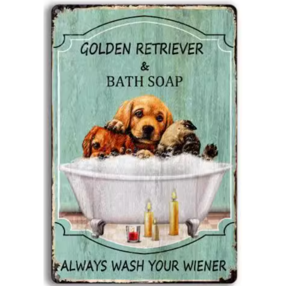 8x12 Funny Dog Metal Sign – Vintage Tin Wall Art for Pet Lovers & Homes | Tin & Time Co. #1030