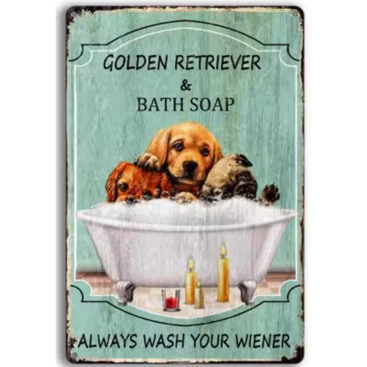 8x12 Funny Dog Metal Sign – Vintage Tin Wall Art for Pet Lovers & Homes | Tin & Time Co. #1030