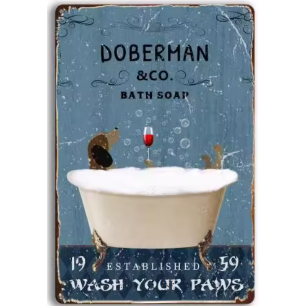 8x12 Funny Dog Metal Sign – Vintage Tin Wall Art for Pet Lovers & Homes | Tin & Time Co. #1031