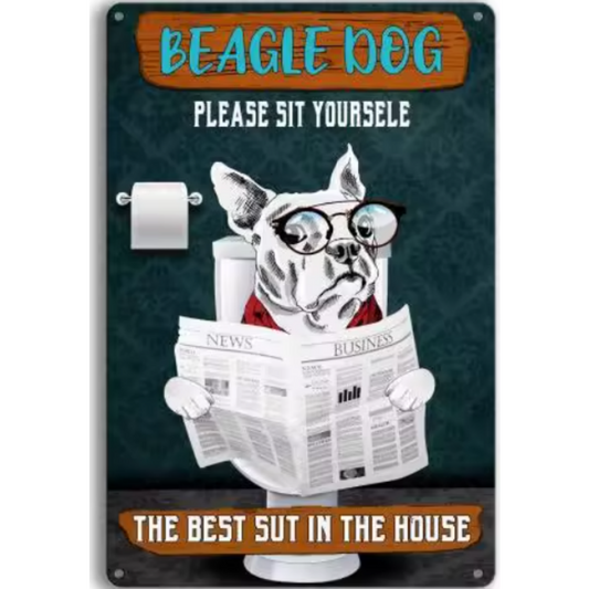 8x12 Funny Dog Metal Sign – Vintage Tin Wall Art for Pet Lovers & Homes | Tin & Time Co. #1038