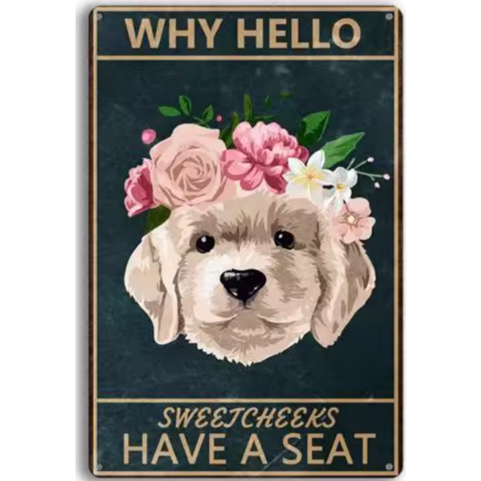 8x12 Funny Dog Metal Sign – Vintage Tin Wall Art for Pet Lovers & Homes | Tin & Time Co. #1039