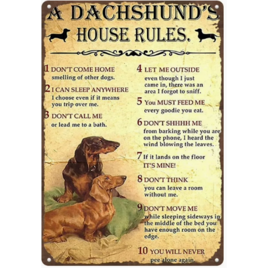 8x12 Funny Dog Metal Sign – Vintage Tin Wall Art for Pet Lovers & Homes | Tin & Time Co. #1088
