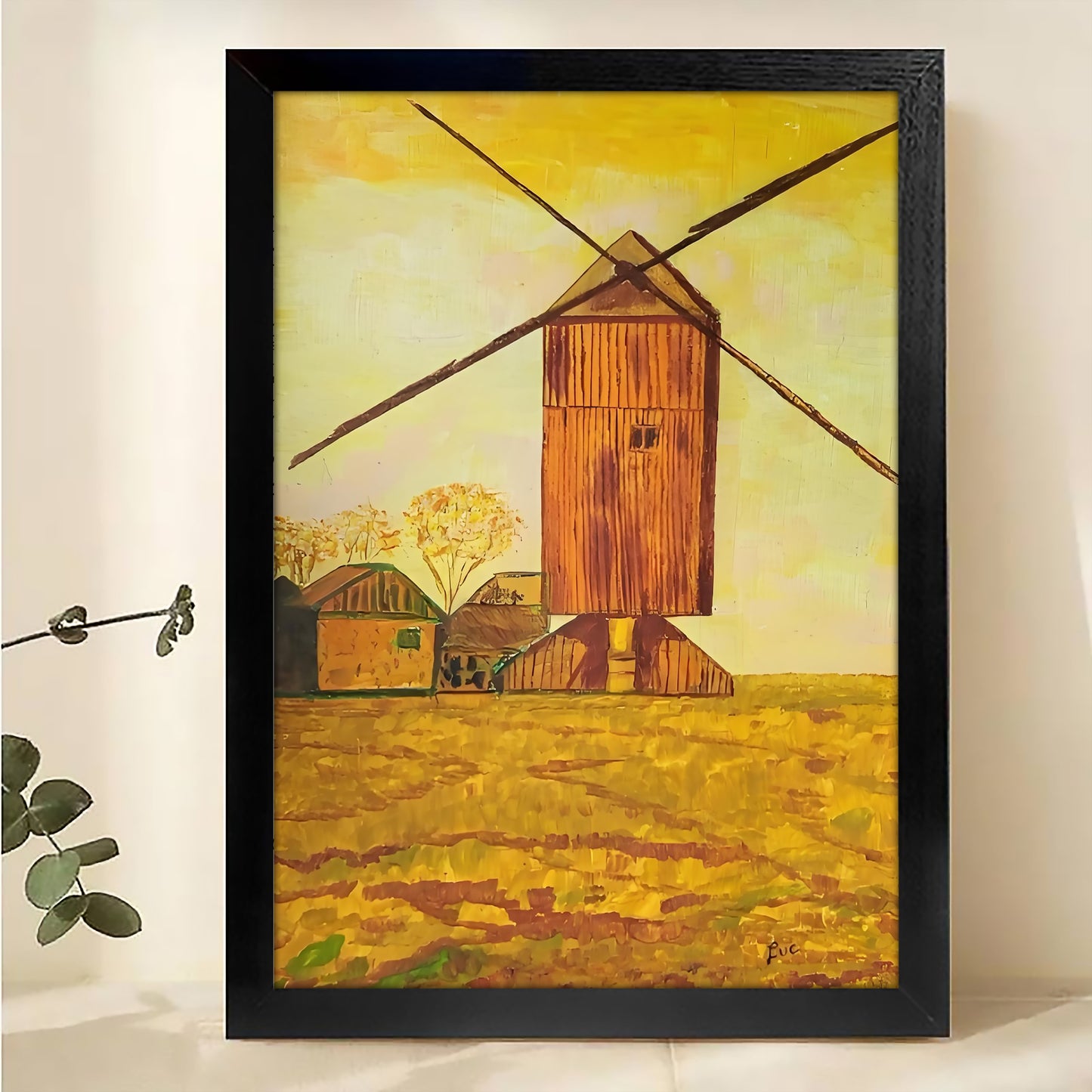 W370 Natural Wood Canvas – High-Quality Abstract Art | Perfect for Living Room & Office