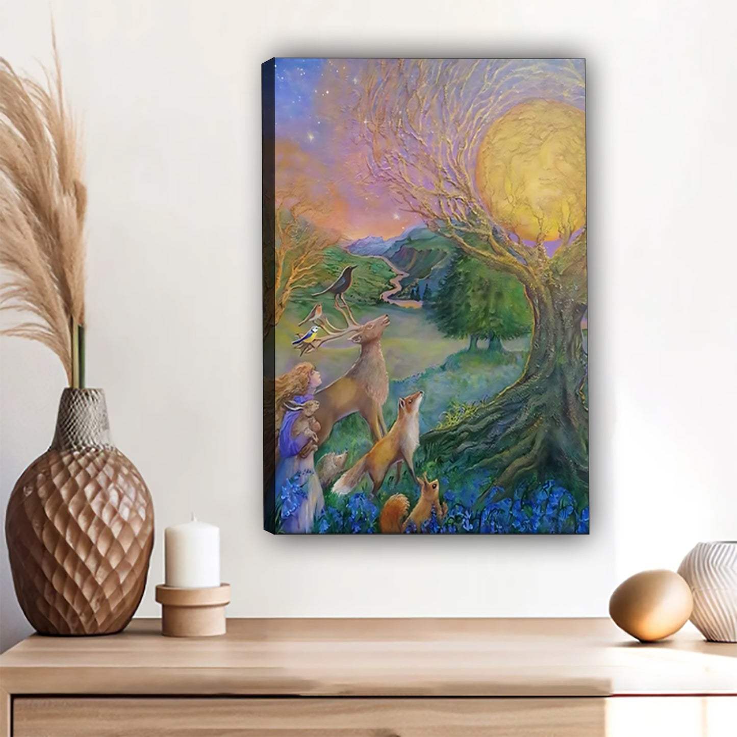 W399 Natural Wood Grain Canvas Decorative Painting – High-Quality Abstract Art | Ideal for Living Rooms and Offices