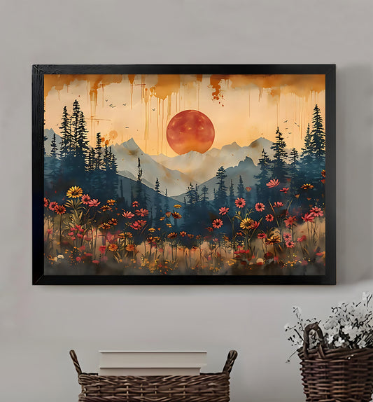 W326 Natural Wood Canvas – High-Quality Abstract Art | Perfect for Living Room & Office