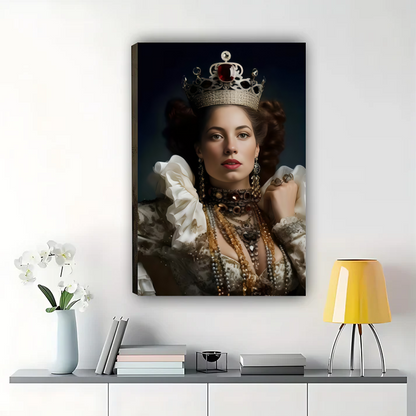Personalized Royal Queen Portrait from Photo Elegant Canvas Art