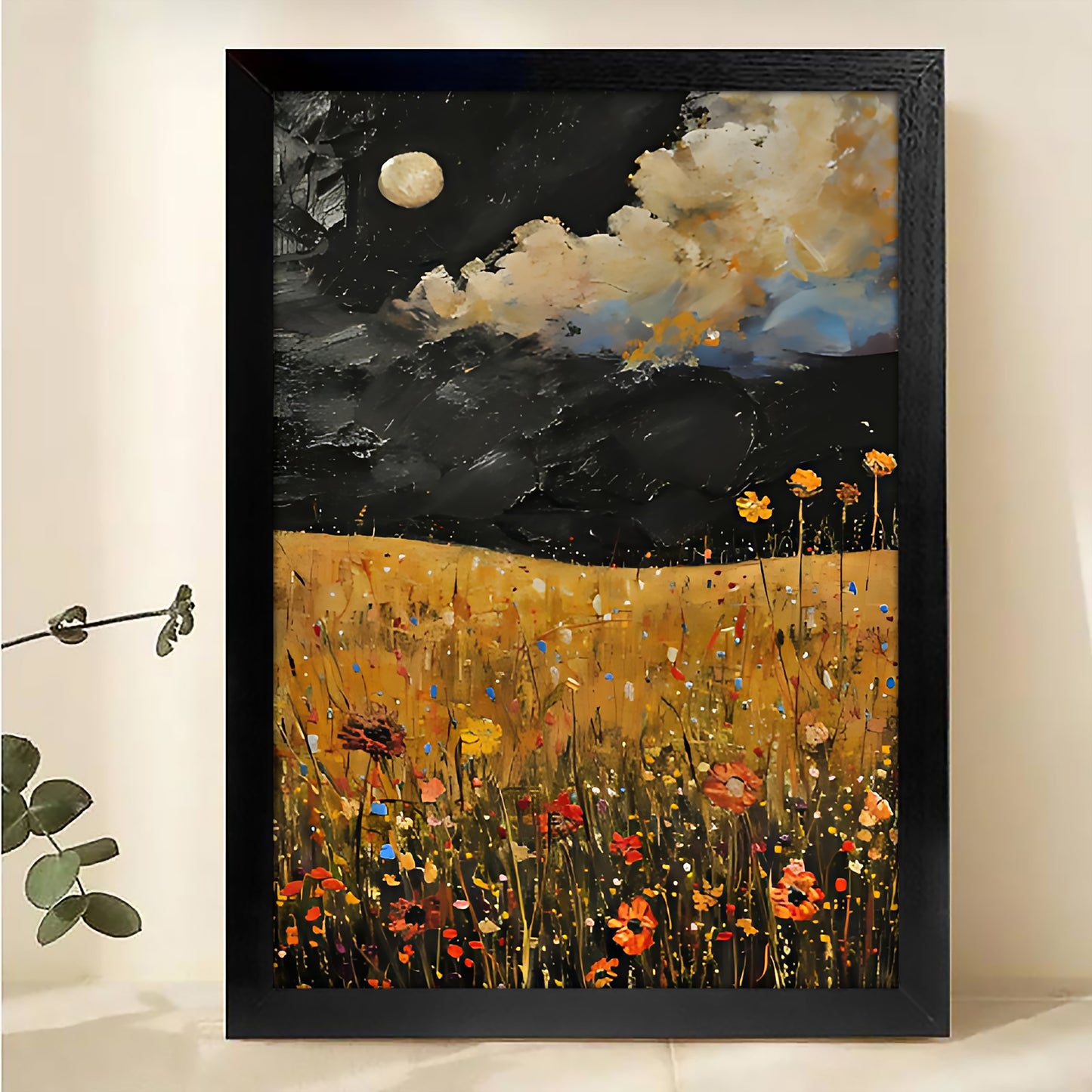 W371 Natural Wood Canvas – High-Quality Abstract Art | Perfect for Living Room & Office