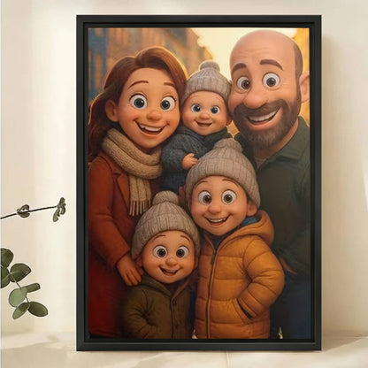Custom Cartoon Couple Portrait from Photo - Personalized Canvas Art
