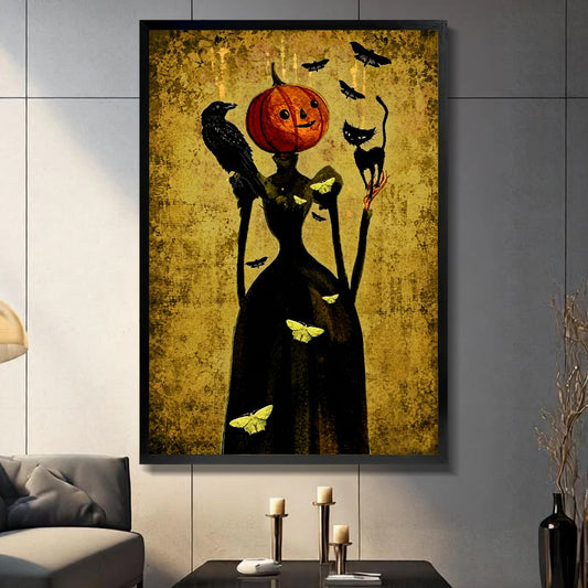 W10124 Pumpkin Queen Halloween Canvas Art