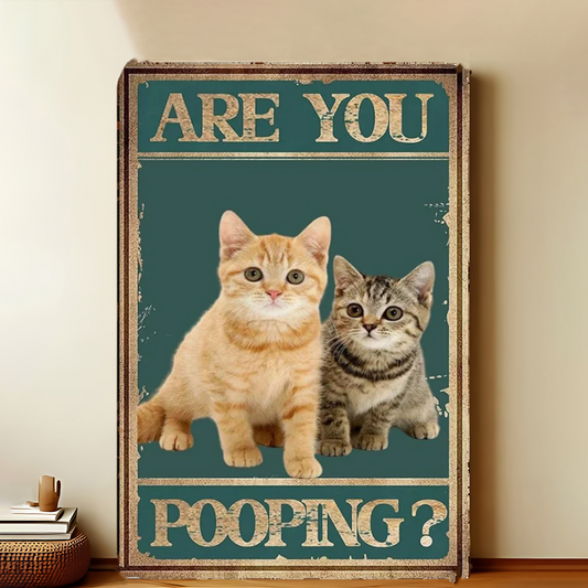 8x12 Cute Cat Metal Sign – Retro Tin Wall Art for Cat Lovers & Kitchens | Tin & Time Co. #2016