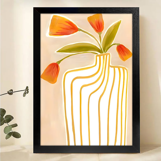 W187  Natural Wood Canvas – High-Quality Abstract Art | Perfect for Living Room & Office