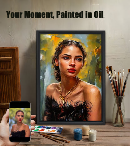 Luxury Custom Oil Painting from Your Photo - Timeless Portrait for Family, Couples & Individuals - Hand-Painted Fine Art Canvas