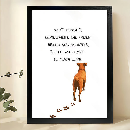 So Much Love – Pet Memorial Minimalist Text Wall Art on Natural Wood Canvas | W2000