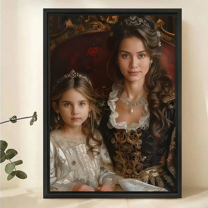 Custom Mother Daughter Portrait - Royal Renaissance Canvas Art