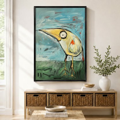 Abstract Heron Expressionist Canvas Wall Art w3157