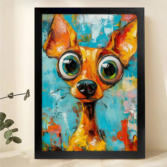 Colorful Graffiti Dog Canvas Art -Vibrant Pet Wall Decor | W528