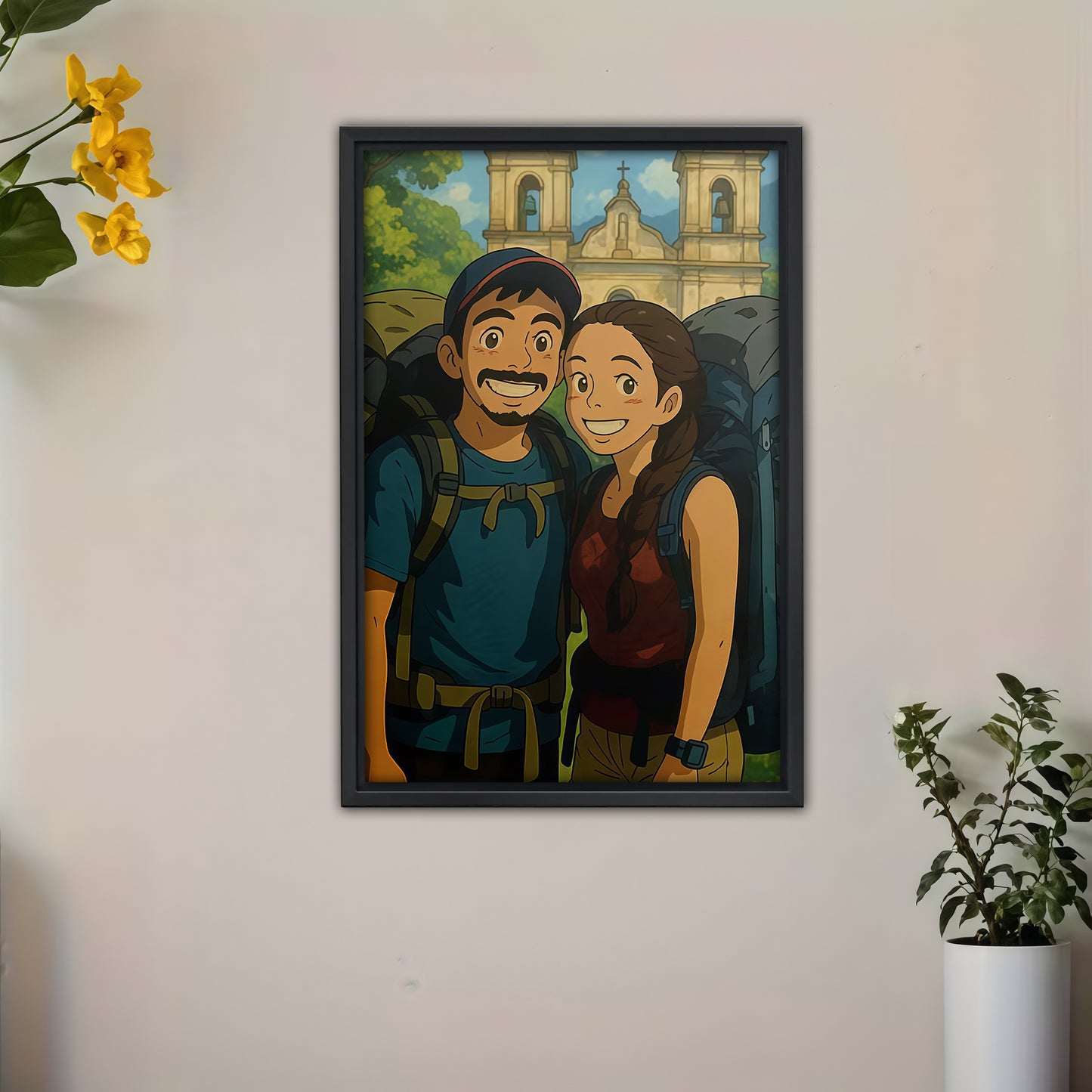 Luxury Custom Black and White Caricature Portrait - Personalized Timeless Gift for Individuals, Couples &amp; Families - Hand-Drawn Style Canvas