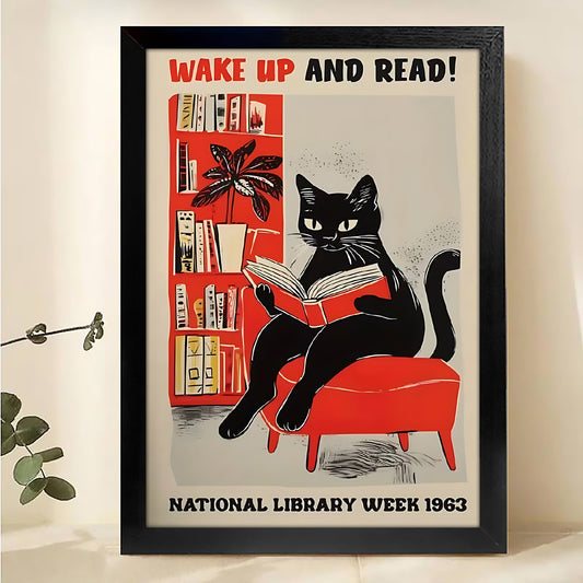 Bad Kitty Lounge Retro Poster - Cat Bar Wall Art |W537
