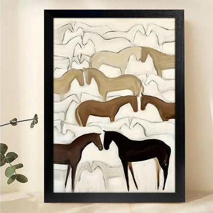 W237 Natural Wood Canvas – High-Quality Abstract Art | Perfect for Living Room & Office