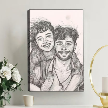Personalized Black and White Sketch Portrait – A Meaningful Gift from Photo
