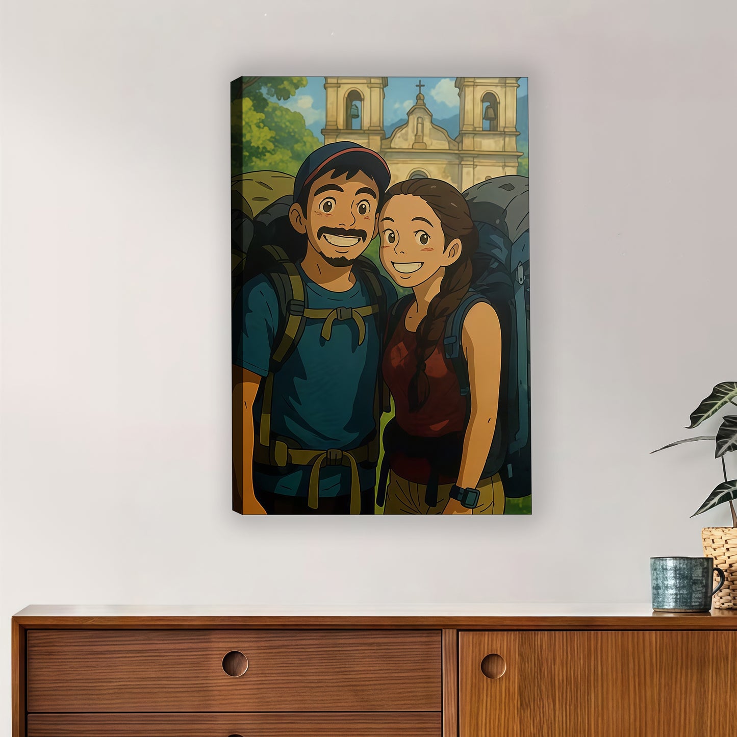 Luxury Custom Black and White Caricature Portrait - Personalized Timeless Gift for Individuals, Couples &amp; Families - Hand-Drawn Style Canvas