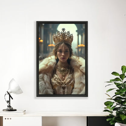 Personalized Royal Queen Portrait from Photo Elegant Canvas Art
