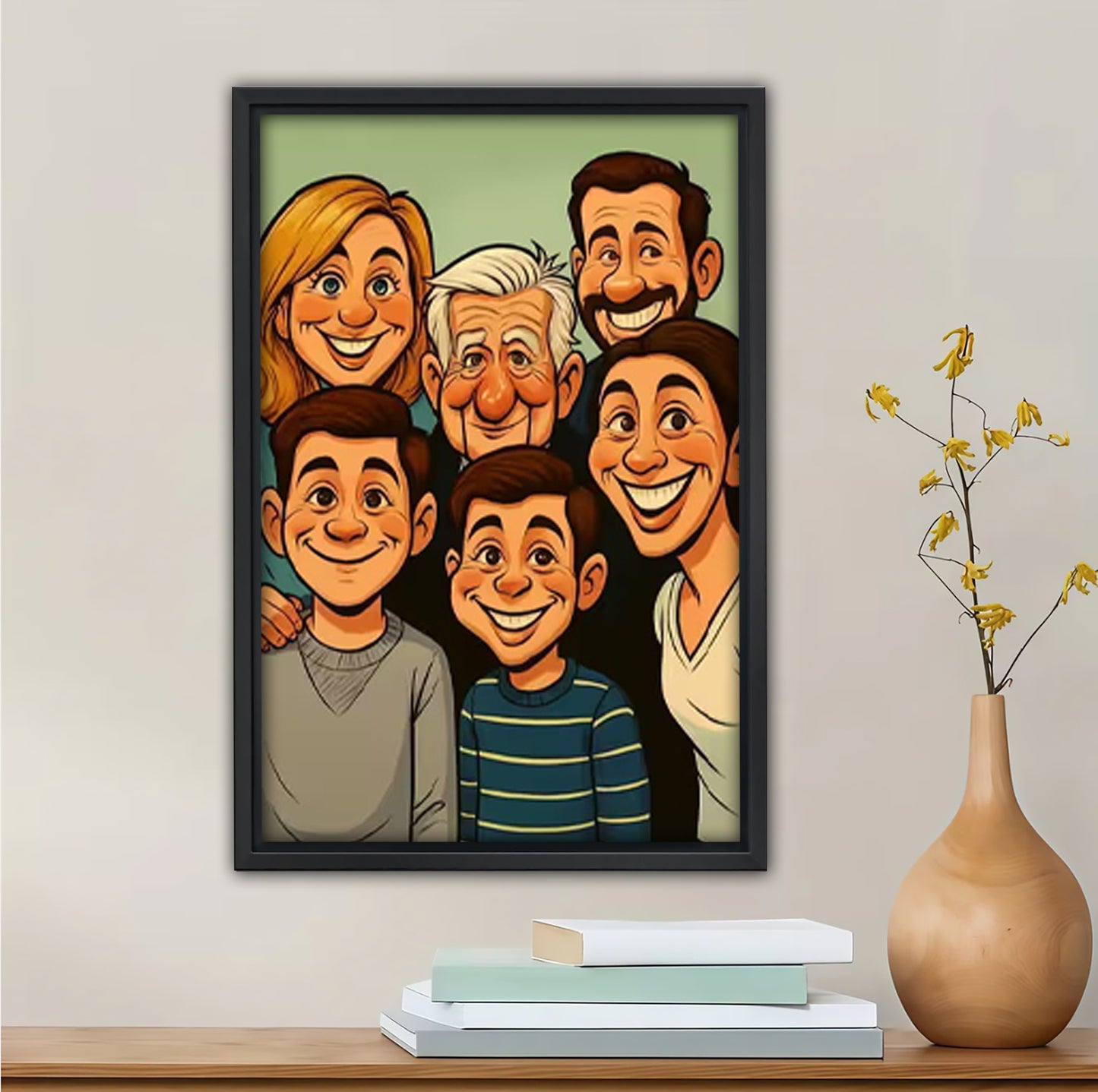 Exaggerated Cartoon Portrait From Photo – Personalized Canvas Art