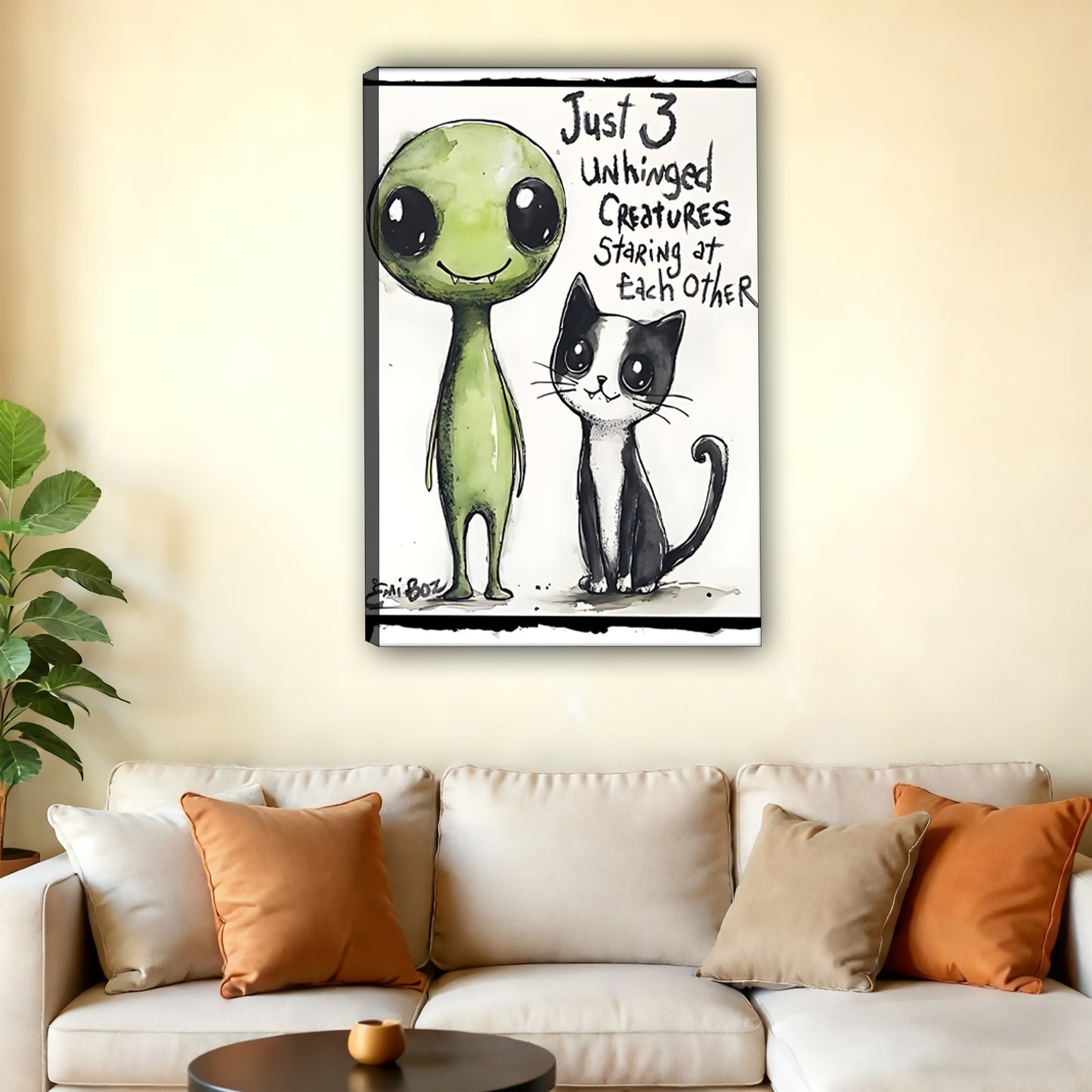 W402 Natural Wood Grain Canvas Decorative Painting – High-Quality Abstract Art | Ideal for Living Rooms and Offices