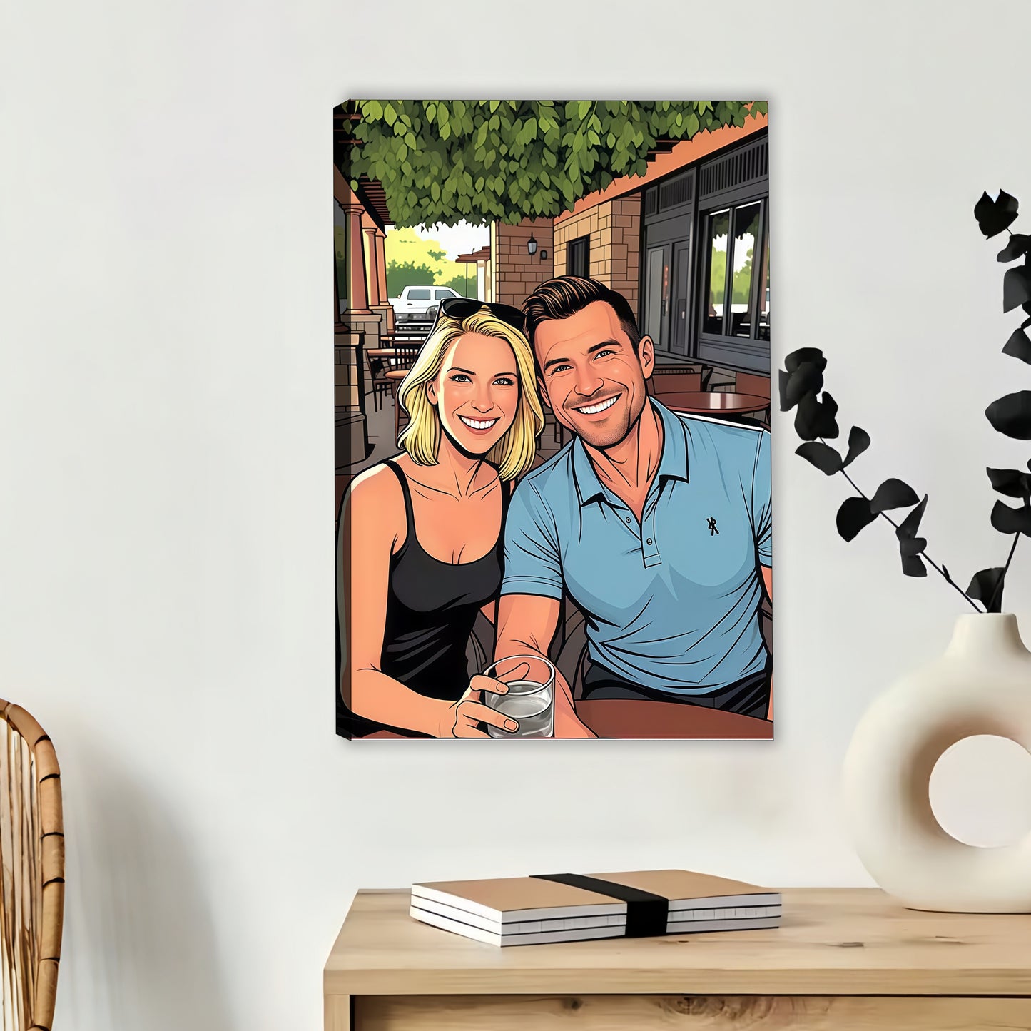 Luxury Custom Portrait from Photo - Personalized Comic & Cartoon Style Wall Art for Individuals, Couples & Families - Timeless Keepsake on Canvas