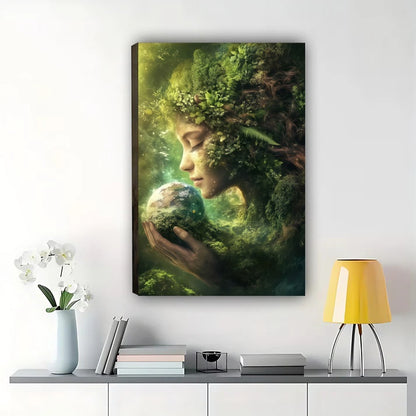 Mother Earth Gaia Wall Art - Nature Goddess Fantasy Print| W1045