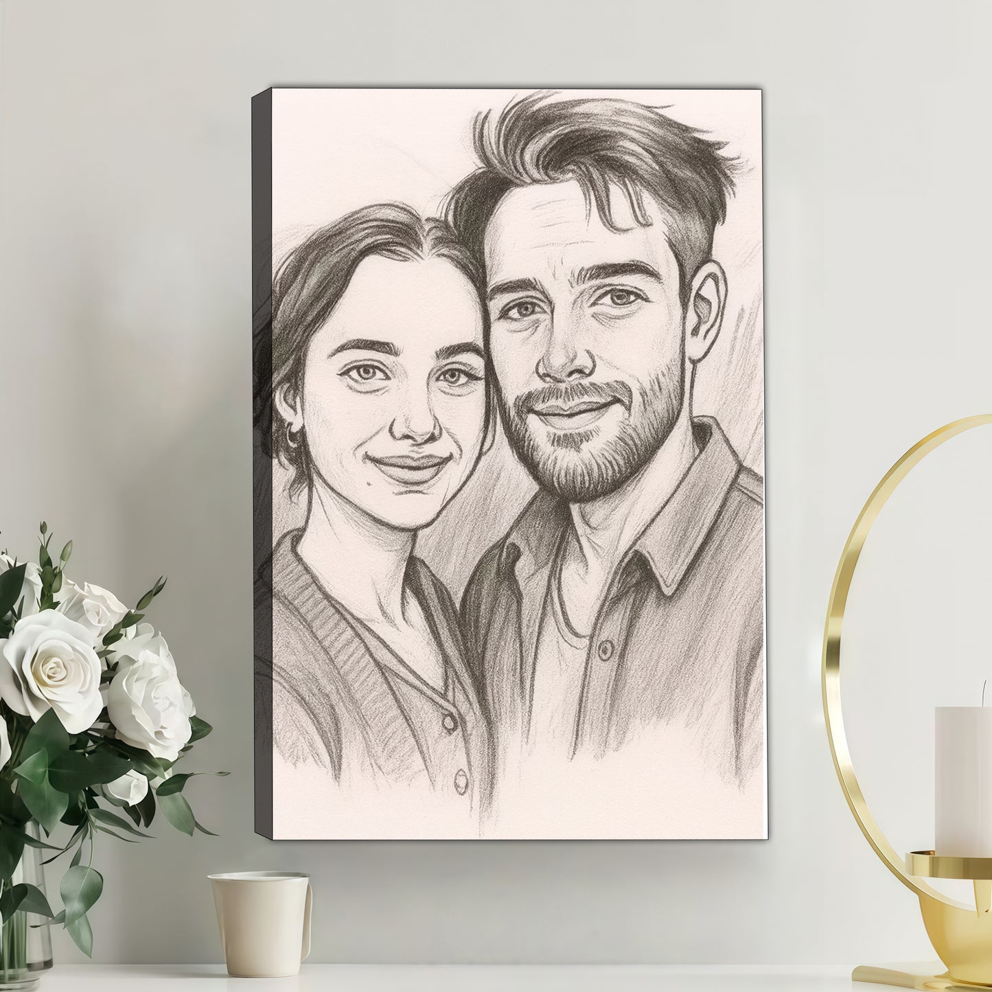 Personalized Black and White Sketch Portrait – A Meaningful Gift from Photo