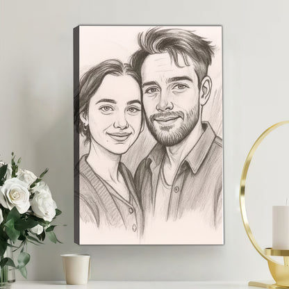 Personalized Black and White Sketch Portrait – A Meaningful Gift from Photo