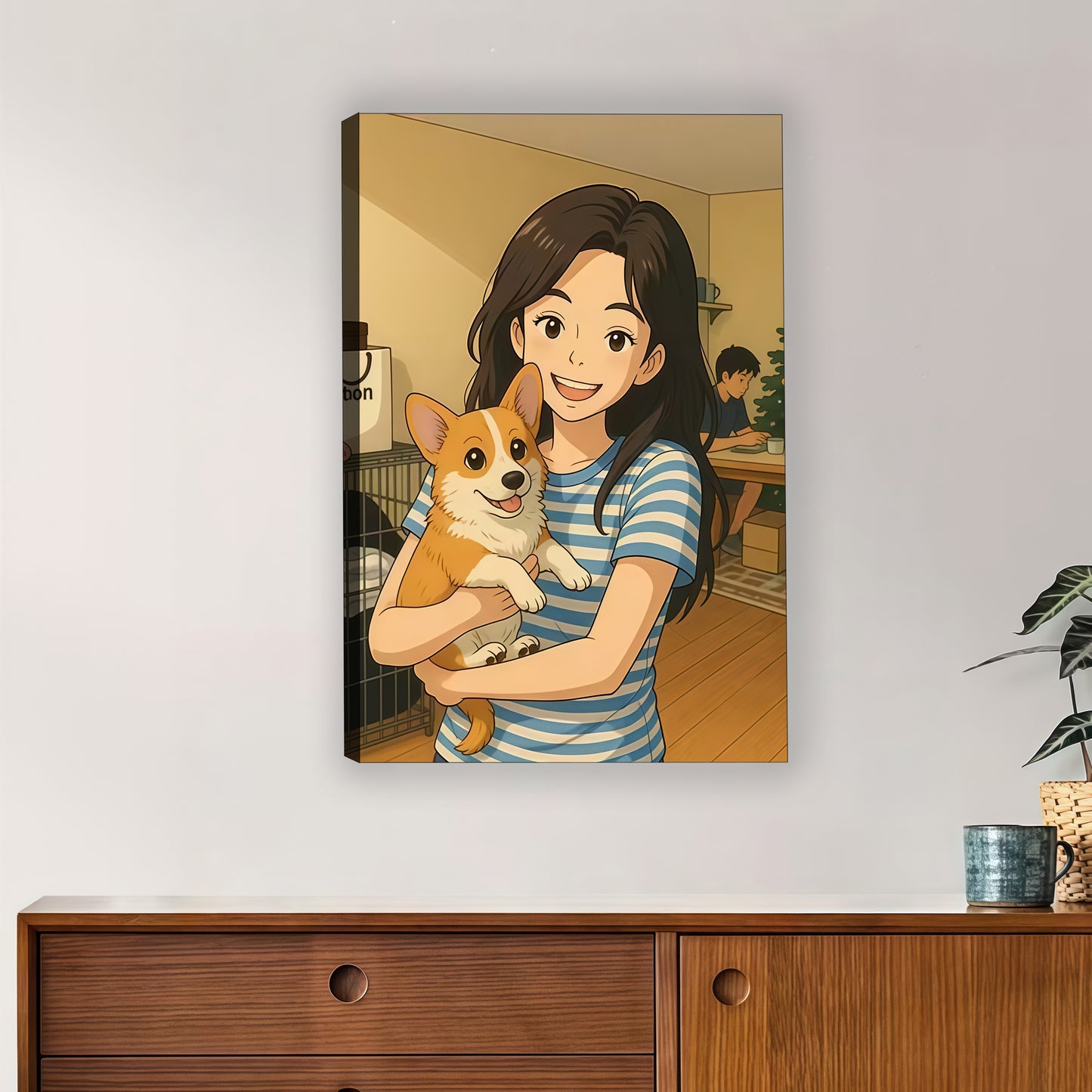 Luxury Custom Black and White Caricature Portrait - Personalized Timeless Gift for Individuals, Couples &amp; Families - Hand-Drawn Style Canvas