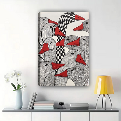 Geese Pattern Wall Art - Modern Graphic Design Print|W1304